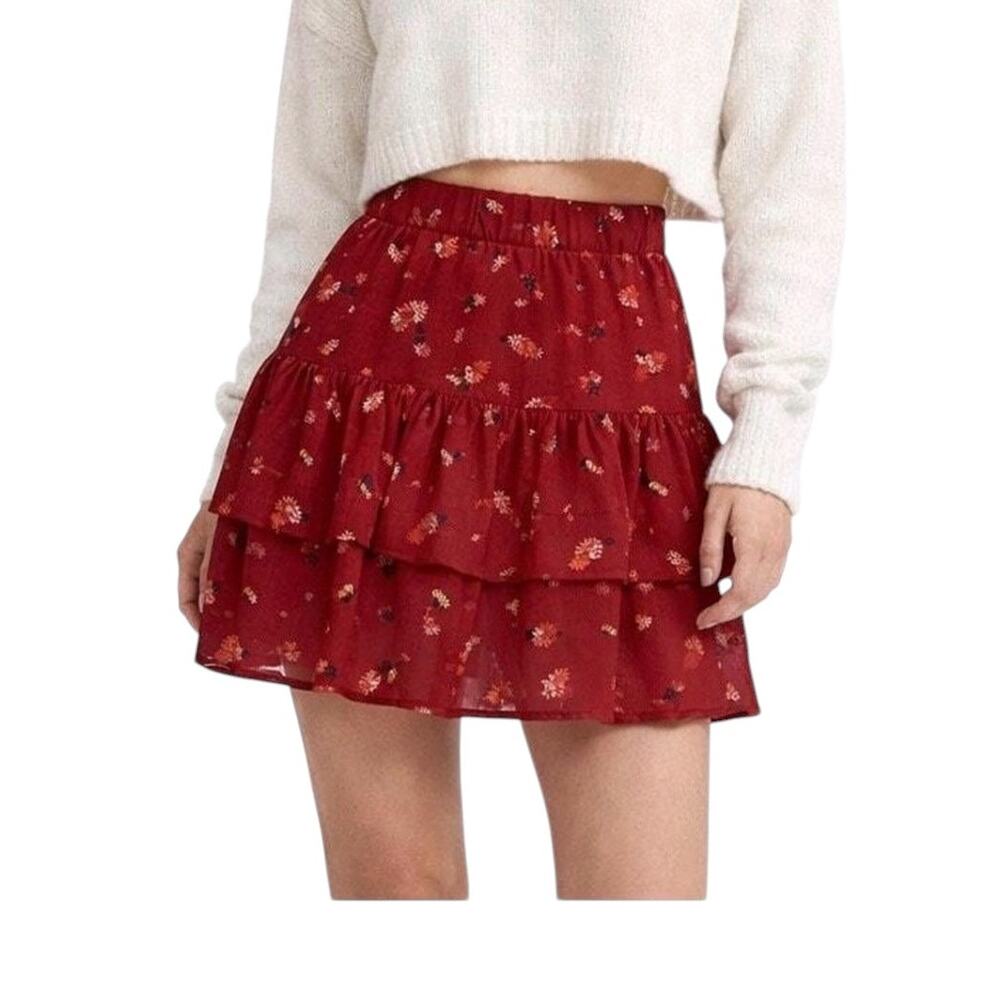 Free People XS "From the Valley" tiered ruffle mini skirt SK2 3368 - Picture 2 of 11
